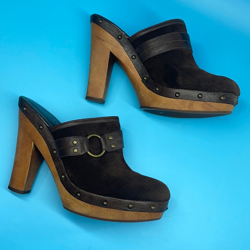 Ralph Lauren Brown and Black Women's Clogs
